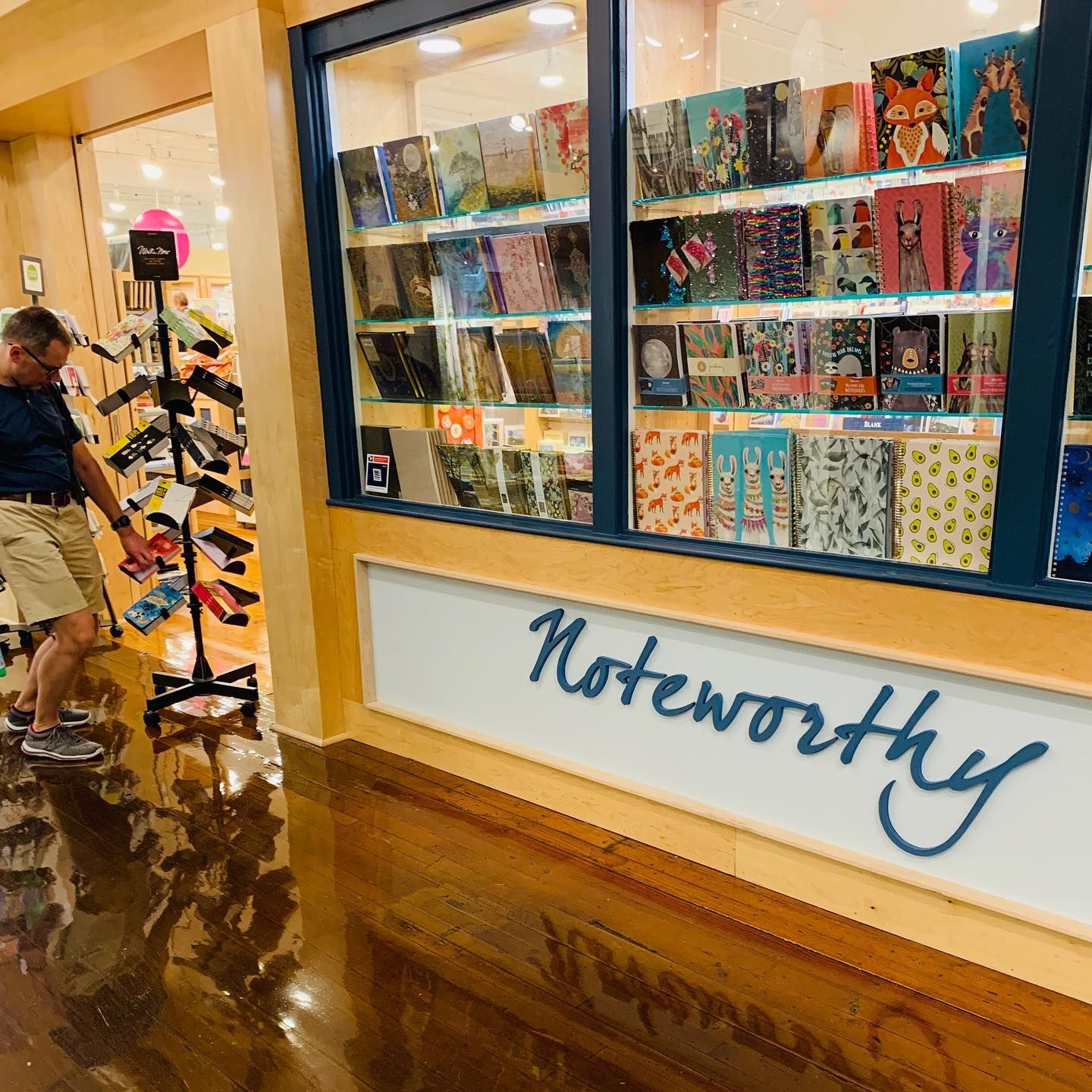 Noteworthy in Thornes Marketplace Northampton MA sells an array of goods, from greeting cards to journals to arts & crafts goodies.