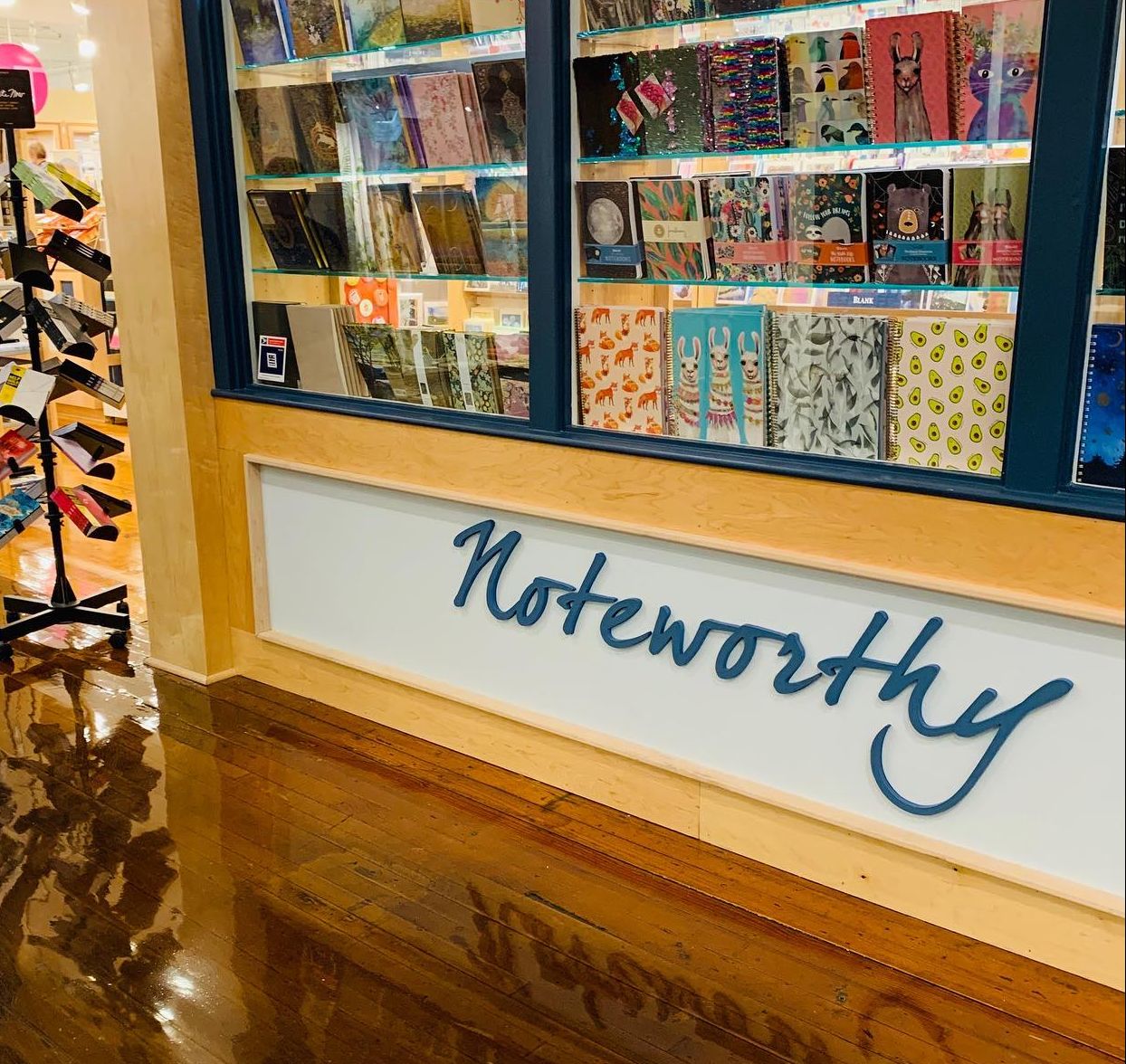 Noteworthy in Thornes Marketplace Northampton MA sells an array of goods, from greeting cards to journals to arts & crafts goodies.